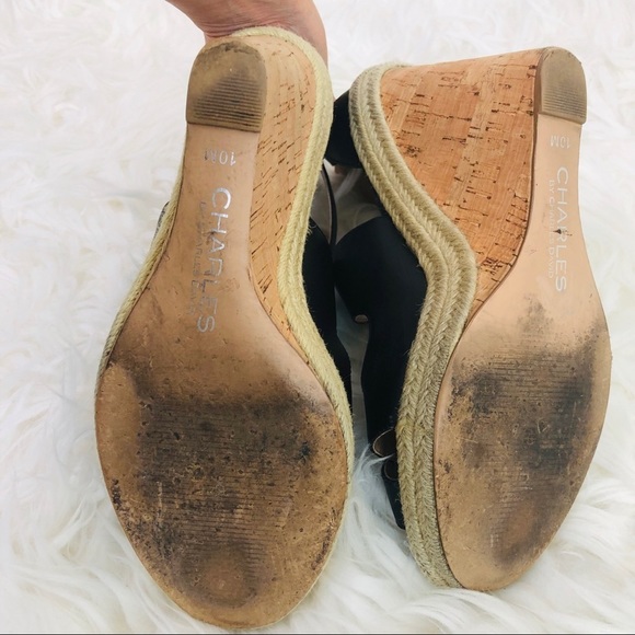 Charles David Belfast Strappy Wedge Sandal Cork 10 - Picture 4 of 6
